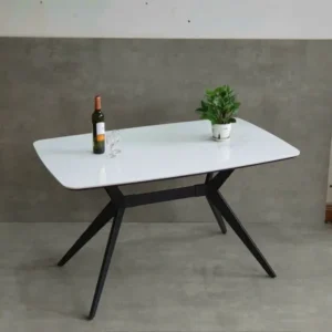 Bàn ăn A2326 mặt đá chân sắt sơn tĩnh điện