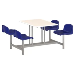 Bàn ăn BA02 gồm cả 4 ghế nhựa xanh mặt Laminate cao cấp