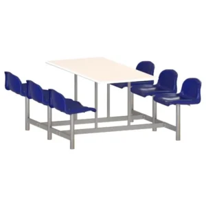Bàn ăn BA03 gồm 6 ghế nhựa cố định mặt Laminate cao cấp