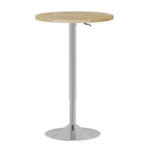 Bàn cafe BCF109 chân mạ dập mặt tròn gỗ cao su hoặc Melamine