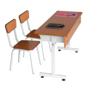 Bàn ghế học sinh BHS101A khung thép sơn xám mặt gỗ nhiều KT