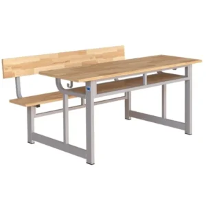 Bàn ghế học sinh BHS111 liền khung thép gỗ tự nhiên nhiều KT