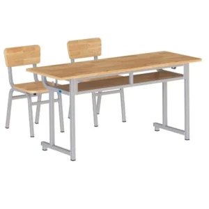Bàn ghế học sinh BHS112 bộ rời 2 chỗ gỗ tự nhiên nhiều KT