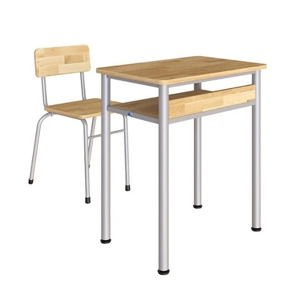 Bàn ghế học sinh BHS115 ghế rời 1 chỗ gỗ tự nhiên nhiều KT