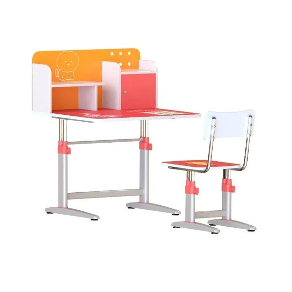 Bàn ghế học sinh BHS20C-3 gỗ melamine in hình có kệ sách