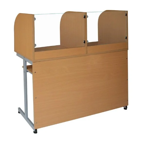 Bàn học tiếng anh BH101 khung thép sơn có 2 chỗ ngồi vách ngăn - Ảnh 2
