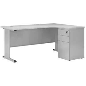 Bàn làm việc HU1612C2L22 mặt lượn gỗ Lamilate có hộc sắt