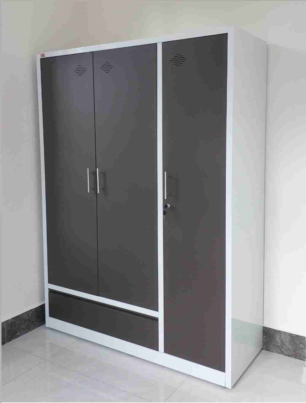 Tủ sắt quần áo 3 cánh CA-9A-1KG mới tủ gia đình bền bỉ và sang trọng - Ảnh 3