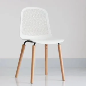 Ghế cafe 3003C mặt nhựa lưới chân gỗ