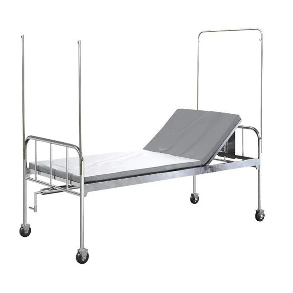Giường y tế inox GYT02 di động có thể nâng hạ đầu giường
