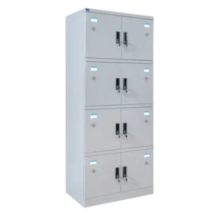 Tủ sắt Locker TU984-2L có 8 khoang khóa Locker liền tay nắm