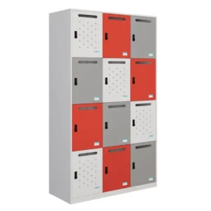 Tủ sắt Locker TU984-3KS sơn tĩnh điện có 12 khoang khóa số
