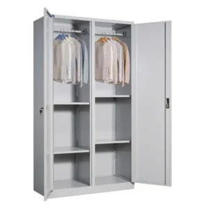 Tủ sắt TU09K2SA sơn tĩnh điện 2 khoang có 2 suốt treo quần áo