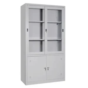 Tủ sắt TU09K3GCK sơn tĩnh điện 2 cánh kính lùa 2 cánh mở
