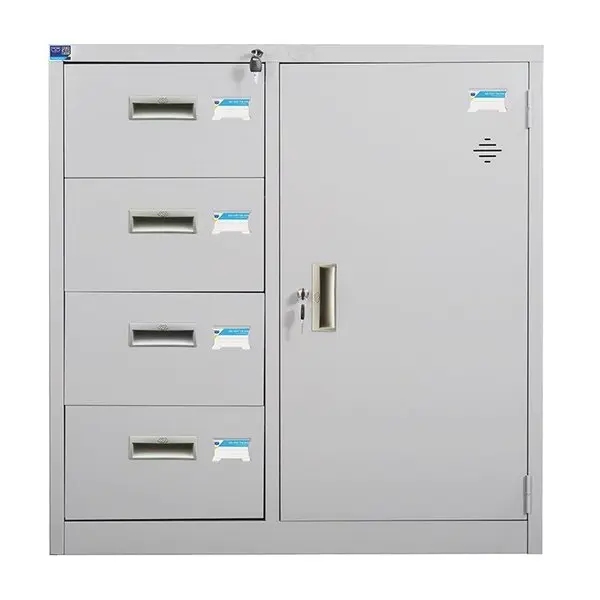 Tủ sắt TU88-4D tủ thấp có 4 ngăn kéo và 1 cánh mở dài - Ảnh 2