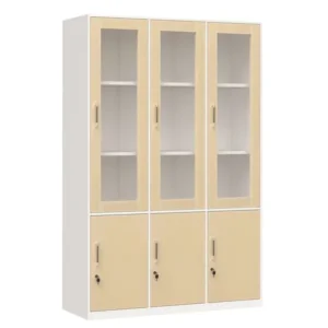 Tủ sắt cánh gỗ TU09K7GM cải tiến mới có 3 khoang cánh kính