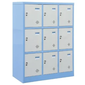 Tủ sắt để đồ học sinh TMG983-3K cánh mở 9 khoang khóa Locker