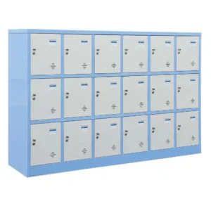 Tủ sắt để đồ học sinh TMG983-6K có 18 cánh mở và khóa Locker