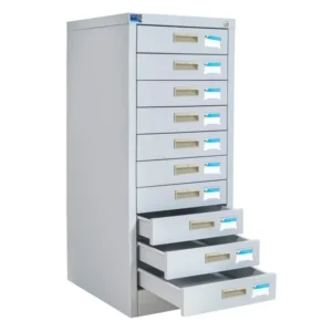 Tủ sắt để file TU10F có 10 ngăn kéo ray thép uốn và khóa dàn