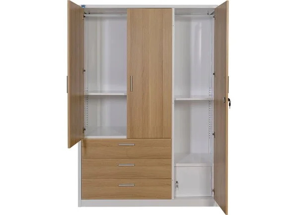 Tủ sắt gia đình TU18B2C3 khung thép cánh gỗ và 3 ngăn kéo - Ảnh 3