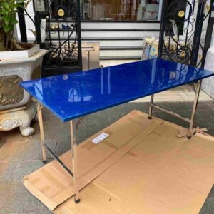 Bàn ăn inox BG01 chân xếp gọn sáng đẹp mọi không gian