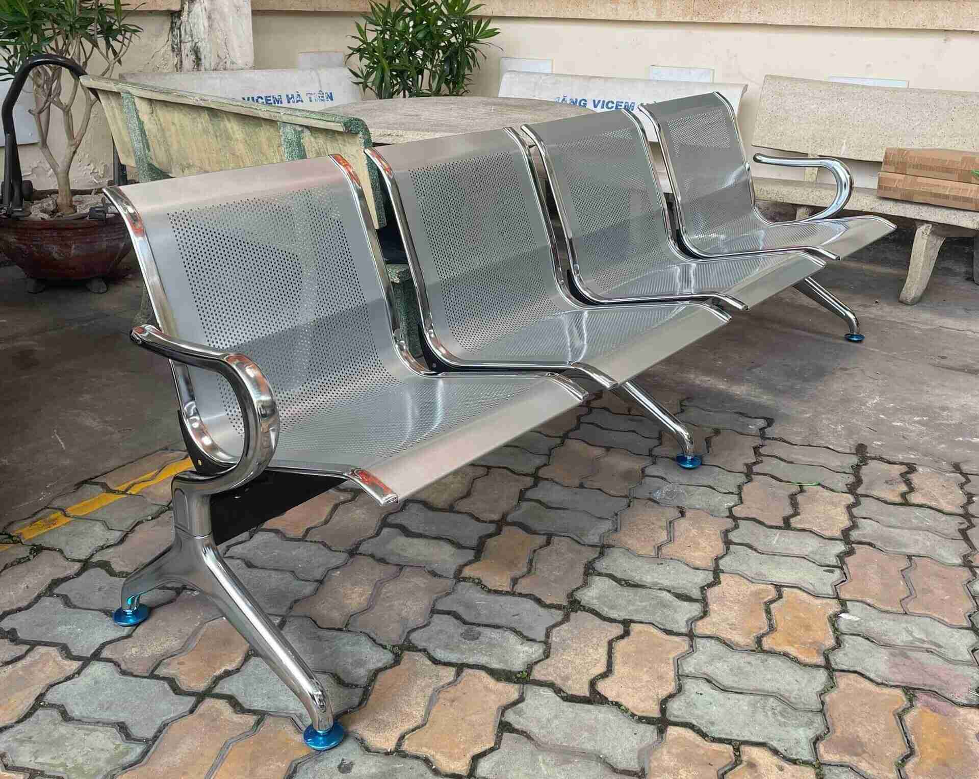 Ghế chờ PS01-4 băng 4 chỗ ngồi mạ Crom Niken không lo rỉ sét- Chính hãng The One