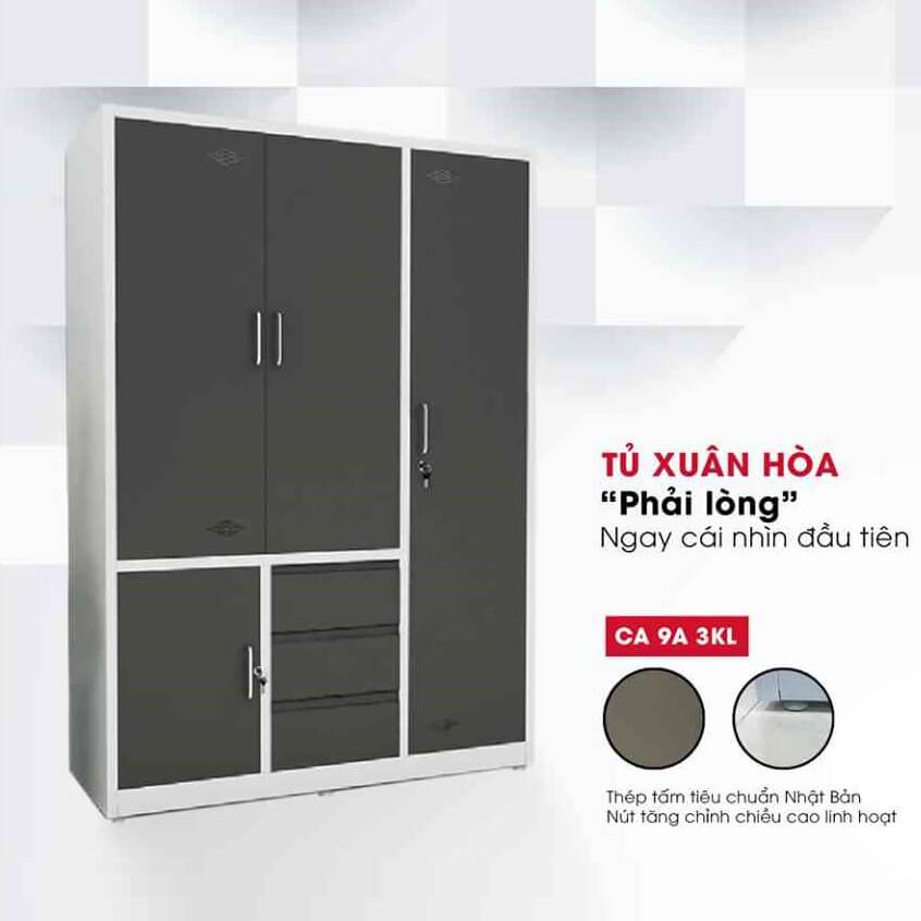 Tủ quần áo đẹp mới CA-9A3KL tủ sắt gia đình bền ổn hàng đầu